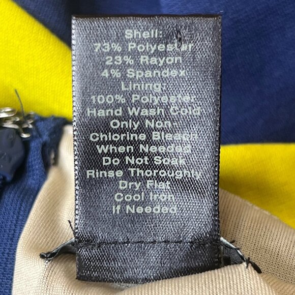 Ann Taylor Sleeveless Color block Sheath Dress Size 18 Blue Yellow White Career - Picture 11 of 14